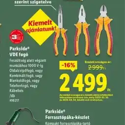 Lidl Parkside VDE fog ajánlat