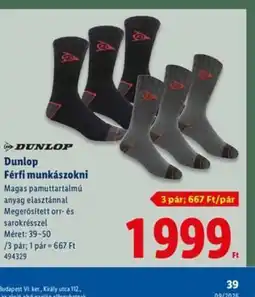 Lidl DUNLOP Férfi munkászokni ajánlat