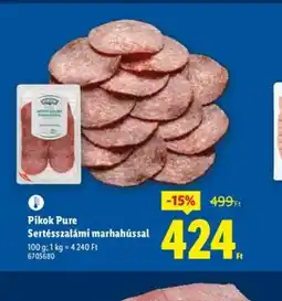 Lidl Pikok Pure Sertésszalámi marhahússal ajánlat