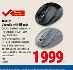 Lidl Tronic Vezeték nélküli egér ajánlat