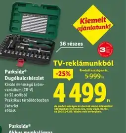 Lidl Parkside Dugkulcs készlet ajánlat