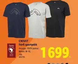 Lidl CRIVIT Férfi sportpl ajánlat
