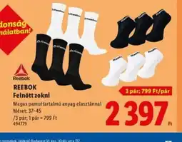 Lidl REEBOK Felnőtt zokni ajánlat