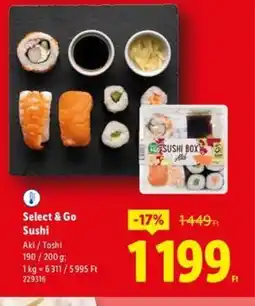 Lidl Select & Go Sushi ajánlat