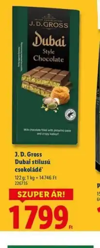 Lidl J. D. Gross Dubai stílusú csokoládé ajánlat