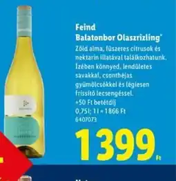 Lidl Feind Balatonbor Olaszrizling ajánlat