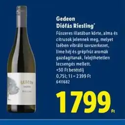 Lidl Gedeon Difás Riesling ajánlat