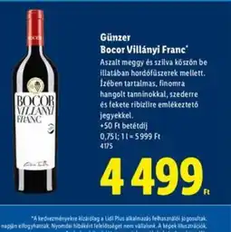 Lidl Günzer Bocor Villányi Franc ajánlat