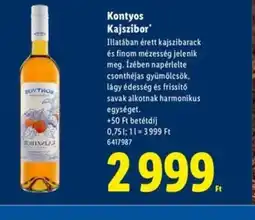 Lidl Kontyos Kajszibor ajánlat