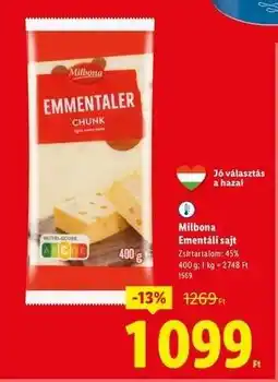 Lidl Milbona Emmentáli sajt ajánlat