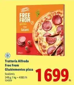 Lidl Trattoria Alfredo Free From Gluténmentes pizza ajánlat