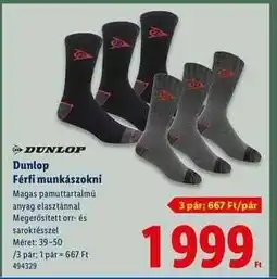 Lidl Dunlop Férfi munkás zokni ajánlat