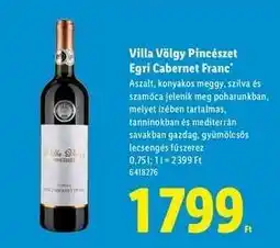 Lidl Villa Völgy Pincészet Egri Cabernet Franc ajánlat