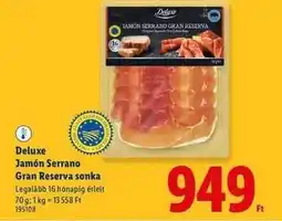 Lidl DELUXE Jamón Serrano Gran Reserva sonka ajánlat