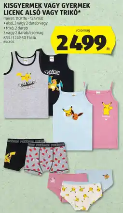 ALDI Kisgyermek, gyermek licenc alsó, trikó ajánlat
