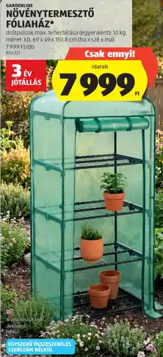 ALDI Gardenline Növénytermesztő fóliaház ajánlat