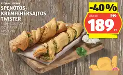 ALDI Azon Melegében Spenótos-krémfehérsajtos twister ajánlat