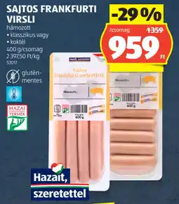 ALDI Sajtos frankfurti virsli ajánlat