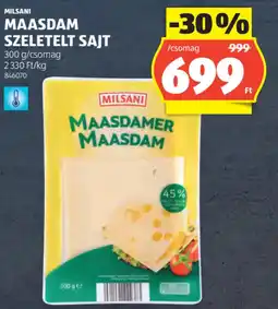 ALDI Milsani Maasdam szeletelt sajt ajánlat