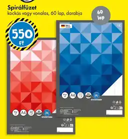 Tedi Spirálfüzet kockás, vonalas ajánlat