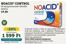 Mosoly patikák Noacid Control gyomornedv-ellenálló tabletta ajánlat