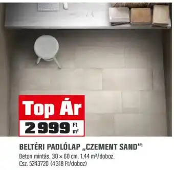 Beltéri padlólap „,Czement sand"