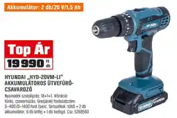 OBI Hyundai "HYD-20VM-LI" akkumulátoros ütvefúró- csavarozó ajánlat