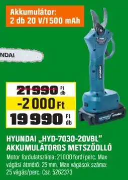 OBI Hyundai "HYD-7030-20VBI" akkumulátoros metszőolló ajánlat