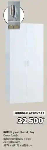 JYSK Korup gardróbszekrény ajánlat