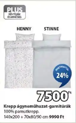 JYSK Krepp ágyneműhuzat-garnitúrák ajánlat