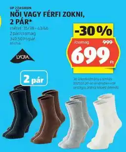 ALDI Up 2 Fashion Női, férfi zokni ajánlat
