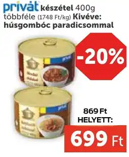 PRIVÁT Privát készétel ajánlat