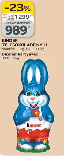 Auchan Kinder tejcsokoládé nyúl ajánlat