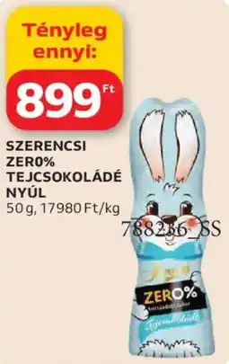 Auchan Szerencsi zero% tejcsokoládé nyúl ajánlat