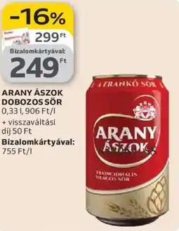 Auchan Arany ászok dobozos sör ajánlat