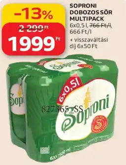 Auchan Soproni Dobozos sör multipack ajánlat