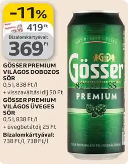 Auchan Gösser Premium világos dobozos sör ajánlat