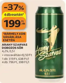 Auchan Arany Szarvas dobozos sör ajánlat