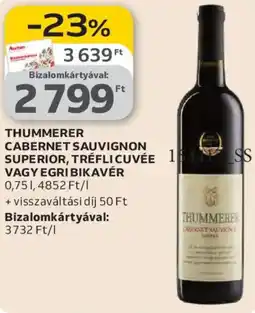 Auchan Thummerer Cabernet Sauvignon superior, tréflicuvée superior, tréflicuvée ajánlat