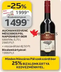 Auchan Auchan Kedvenc Mészáros pál naposhegyi bor ajánlat