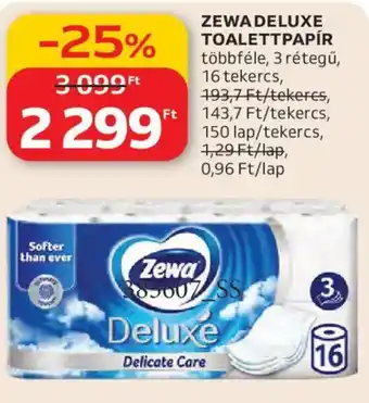 Auchan Zewa Deluxe toalettpapír ajánlat