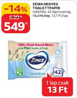 Auchan Zewa nedves toalettpapír ajánlat