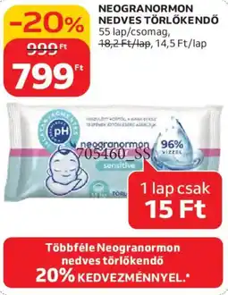 Auchan Neogranormon nedves törlőkendő ajánlat