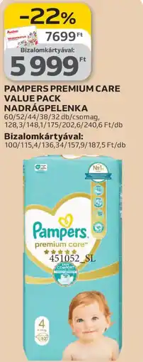 Auchan Pampers Premium Care Value Pack nadrágpelenka ajánlat