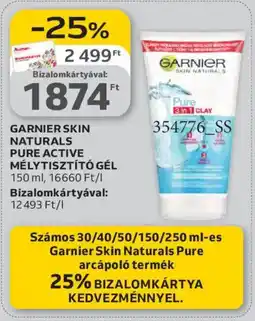 Auchan Garnier Skin Naturals Pure Active mélytisztító gél ajánlat