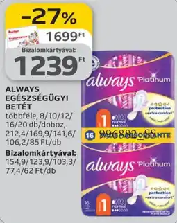 Auchan Always egészségügyi betét ajánlat