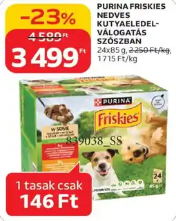 Auchan Purina Friskies nedves kutyaeledel- válogatás szószban ajánlat