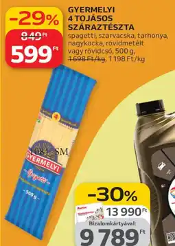 Auchan Gyermelyi 4 tojásos száraztészta ajánlat