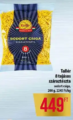 Coop Tallér 8 tojásos száraztészta ajánlat