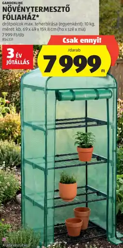 ALDI Gardenline Növénytermesztő fóliaház ajánlat